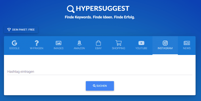 Hyper Suggest für die Hashtag-Suche
