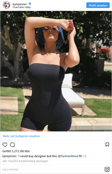 Instagram Kylie Jenner Modemarketing