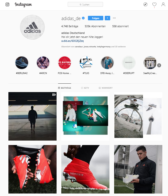 Instagram Marketing_Adidas Bilder
