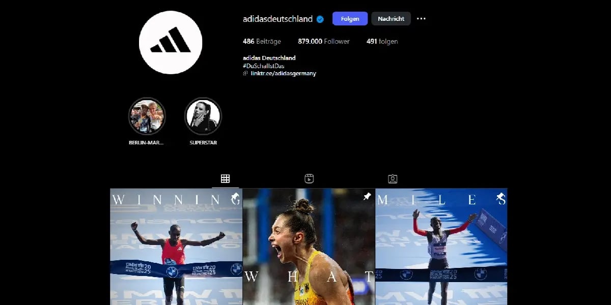 adidas instagram profile