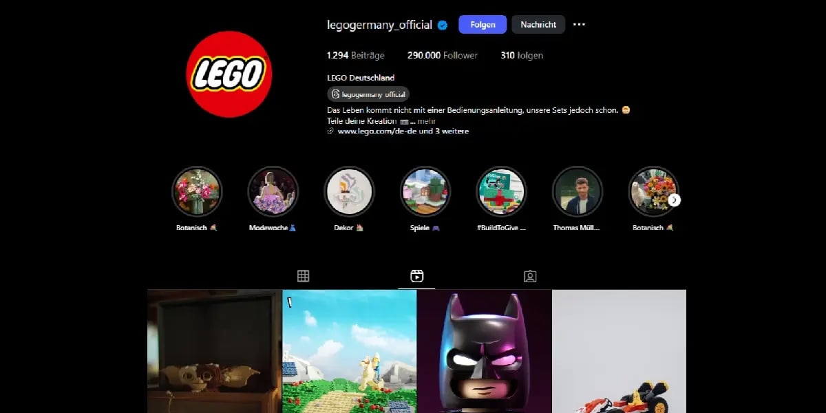 lego instagram feed