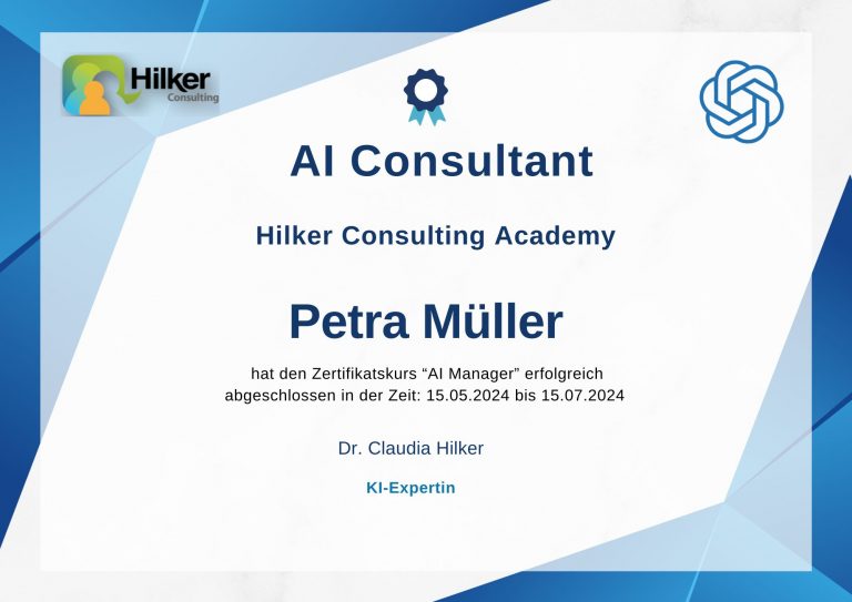 Zertifikat AI consultant